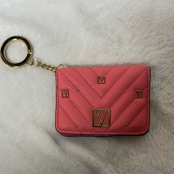 Victoria's Secret Pink Quilted Wristlet/ coin purse key chain - Picture 1 of 10